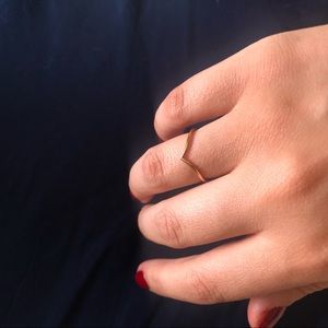 14k Rose Gold Chevron Ring